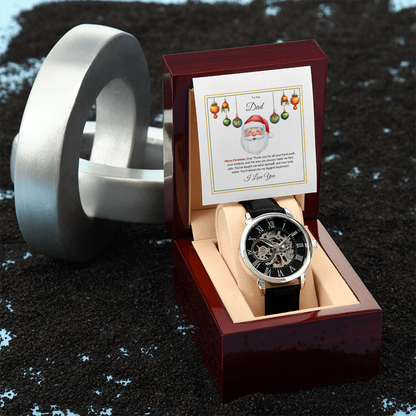 Christmas Gift for Dad – Luxury Watch with Merry Christmas Message Card
