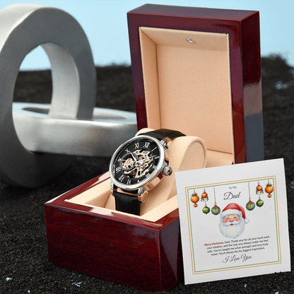 Christmas Gift for Dad – Luxury Watch with Merry Christmas Message Card