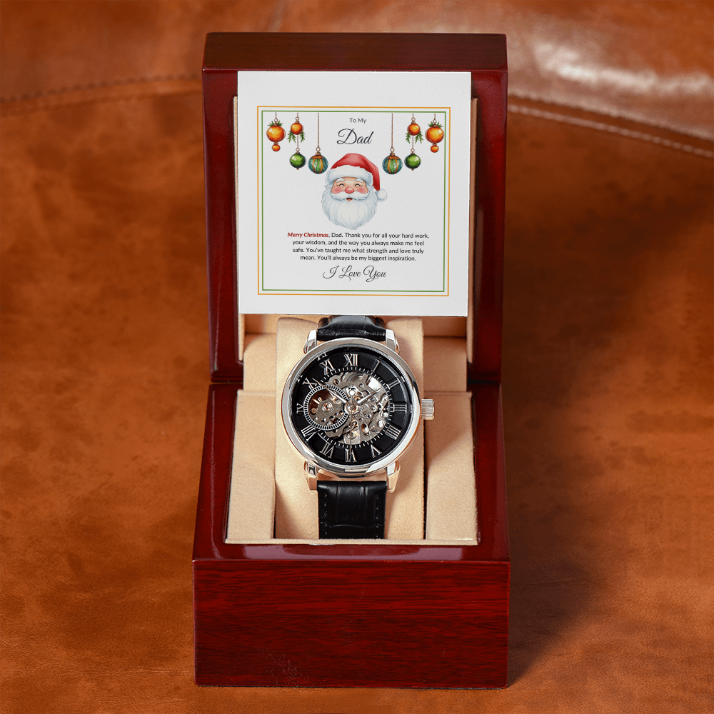 Christmas Gift for Dad – Luxury Watch with Merry Christmas Message Card
