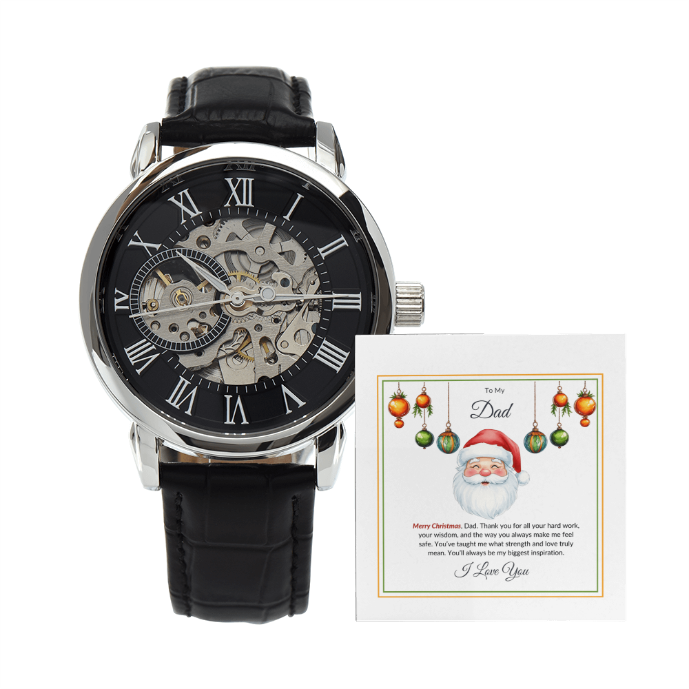 Christmas Gift for Dad – Luxury Watch with Merry Christmas Message Card
