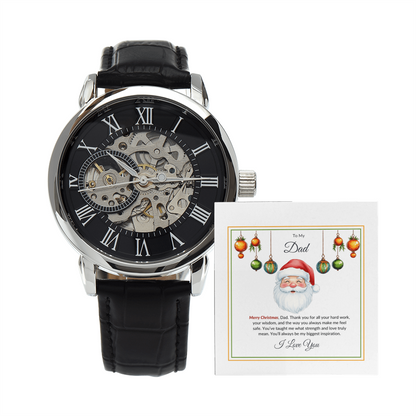 Christmas Gift for Dad – Luxury Watch with Merry Christmas Message Card
