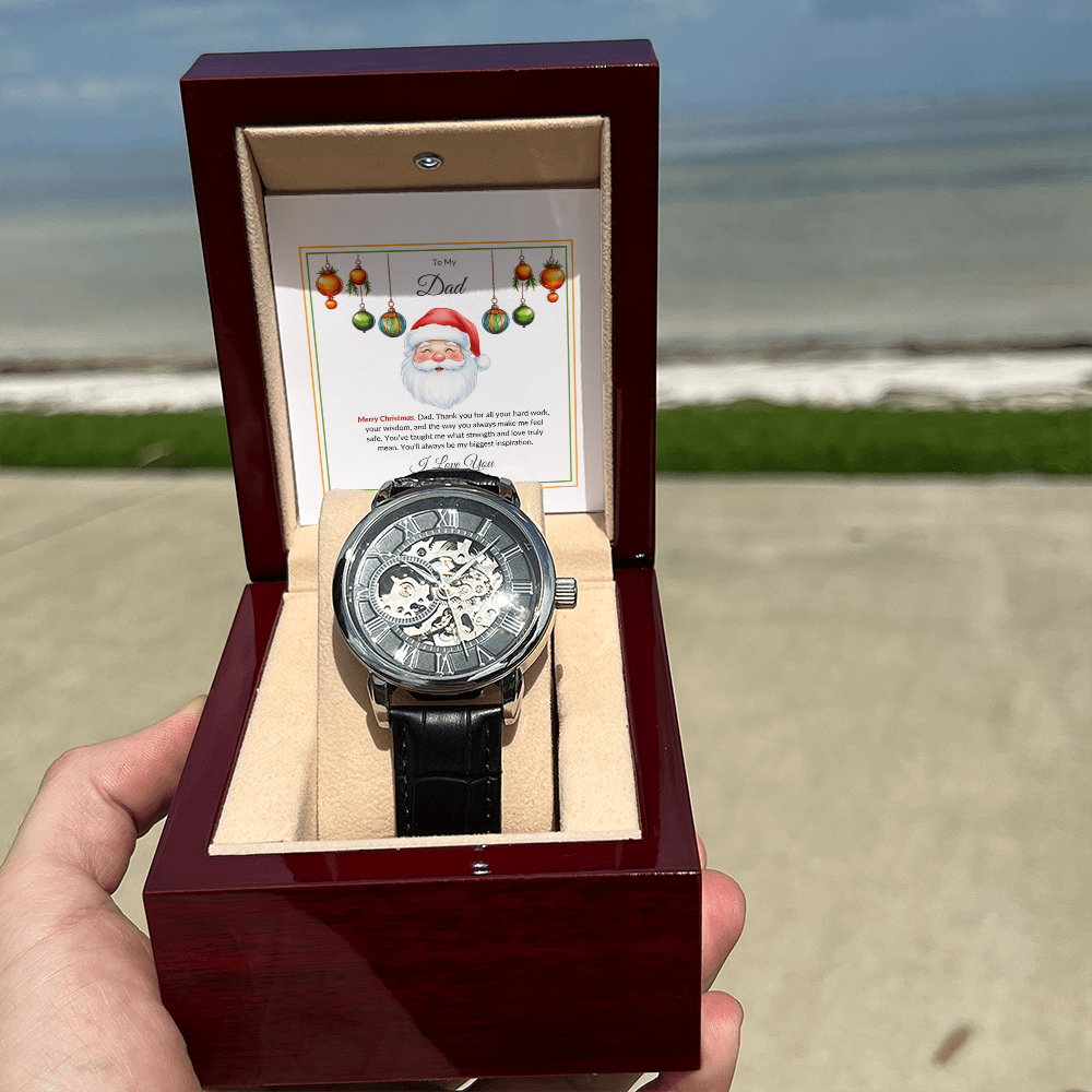Christmas Gift for Dad – Luxury Watch with Merry Christmas Message Card