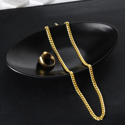 Christmas Gift for Husband – Merry Christmas Cuban Chain Necklace with Message Card