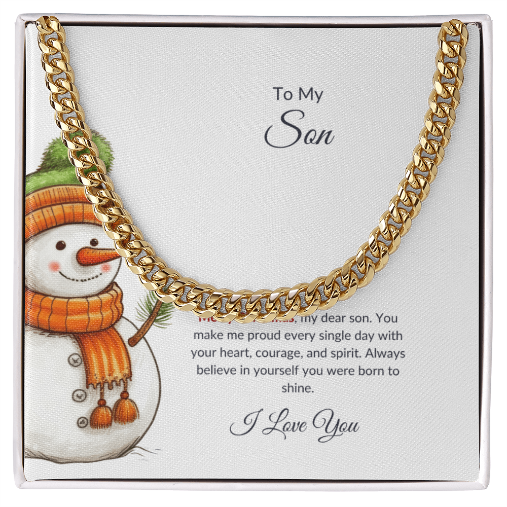 To My Son – Merry Christmas Chain Necklace