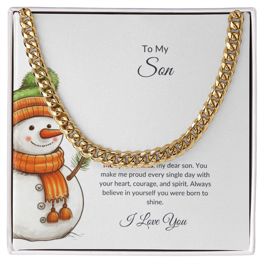 To My Son – Merry Christmas Chain Necklace