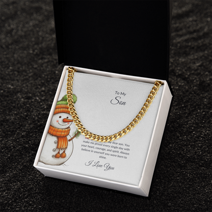 To My Son – Merry Christmas Chain Necklace