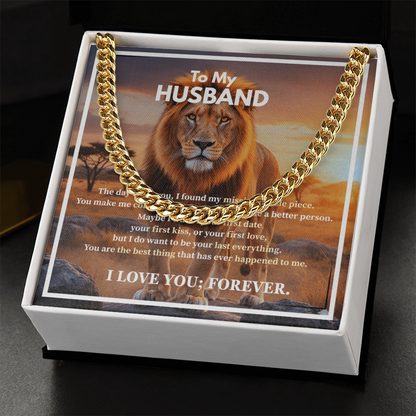 To My Husband Massage Card Necklace