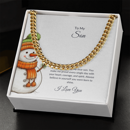 To My Son – Merry Christmas Chain Necklace
