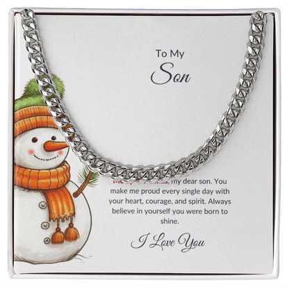 To My Son – Merry Christmas Chain Necklace