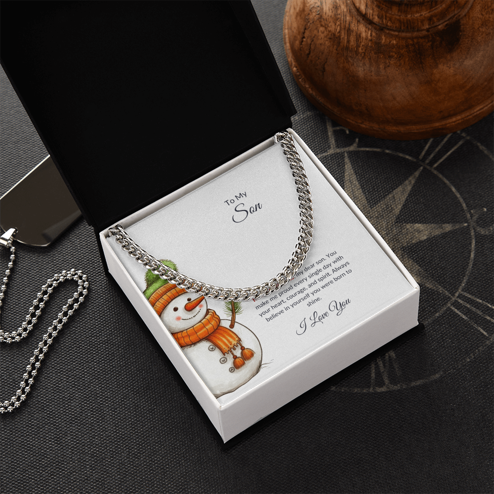 To My Son – Merry Christmas Chain Necklace