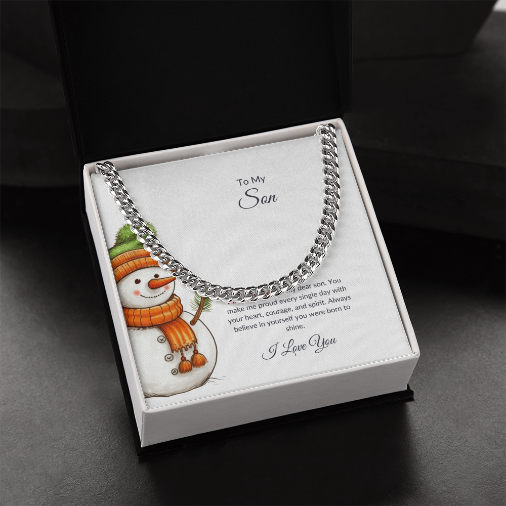 To My Son – Merry Christmas Chain Necklace