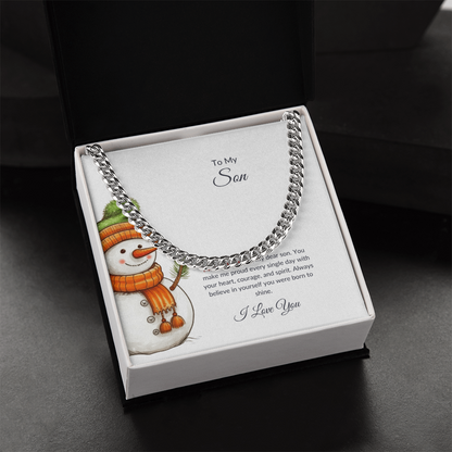 To My Son – Merry Christmas Chain Necklace