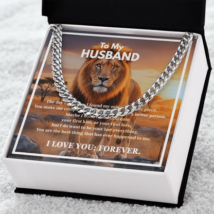 To My Husband Massage Card Necklace