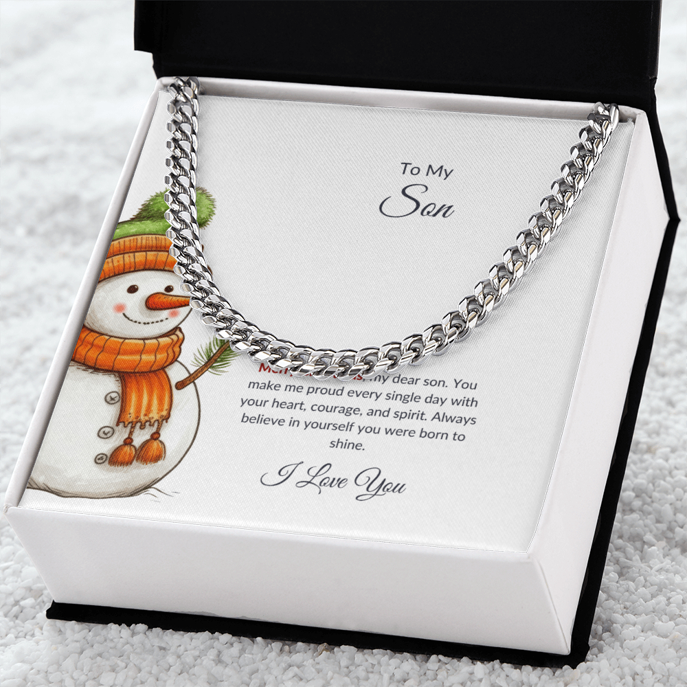 To My Son – Merry Christmas Chain Necklace