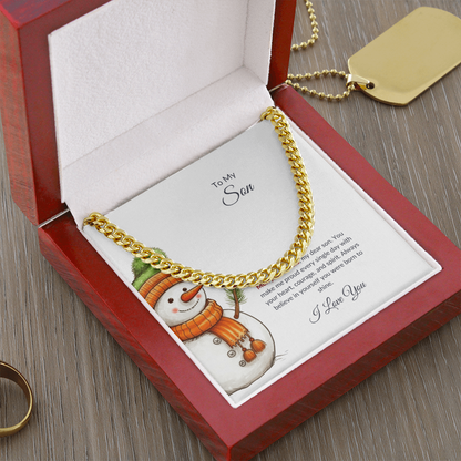 To My Son – Merry Christmas Chain Necklace
