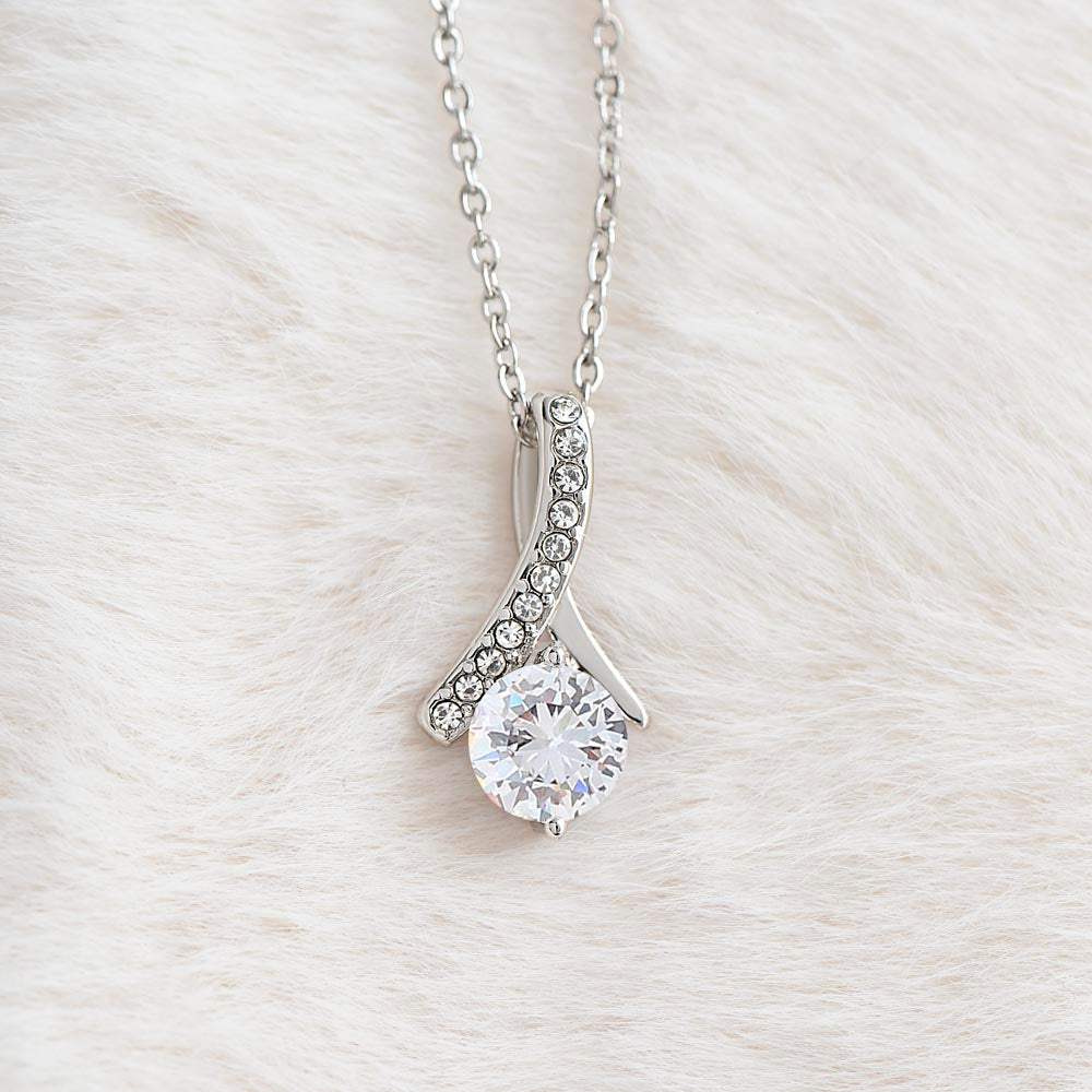To my Wife massage card necklace