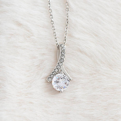 To my Wife massage card necklace
