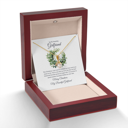 Christmas Gift for Girlfriend – Merry Christmas Love Knot Necklace