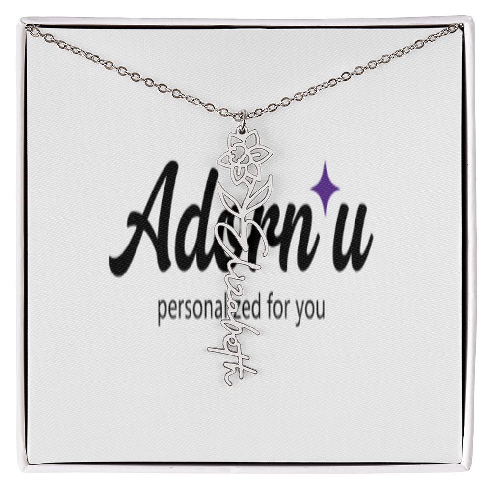Flower Name Necklace
