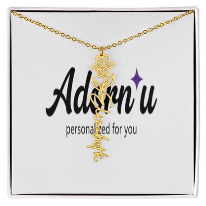 Flower Name Necklace