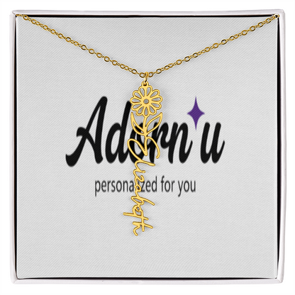 Flower Name Necklace
