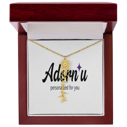 Flower Name Necklace