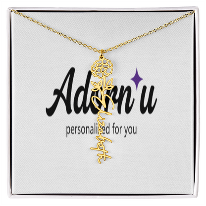 Flower Name Necklace