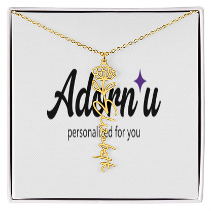 Flower Name Necklace
