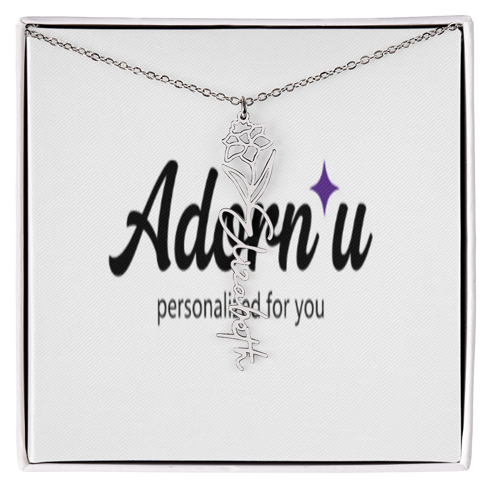 Flower Name Necklace