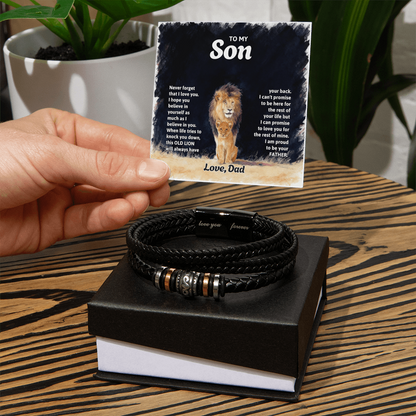 To my Son Massage Card Bracelete