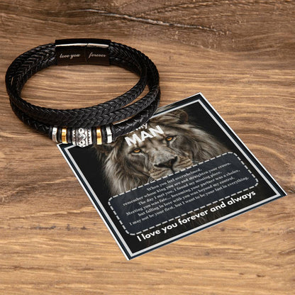 To my Man - Message card Bracelet