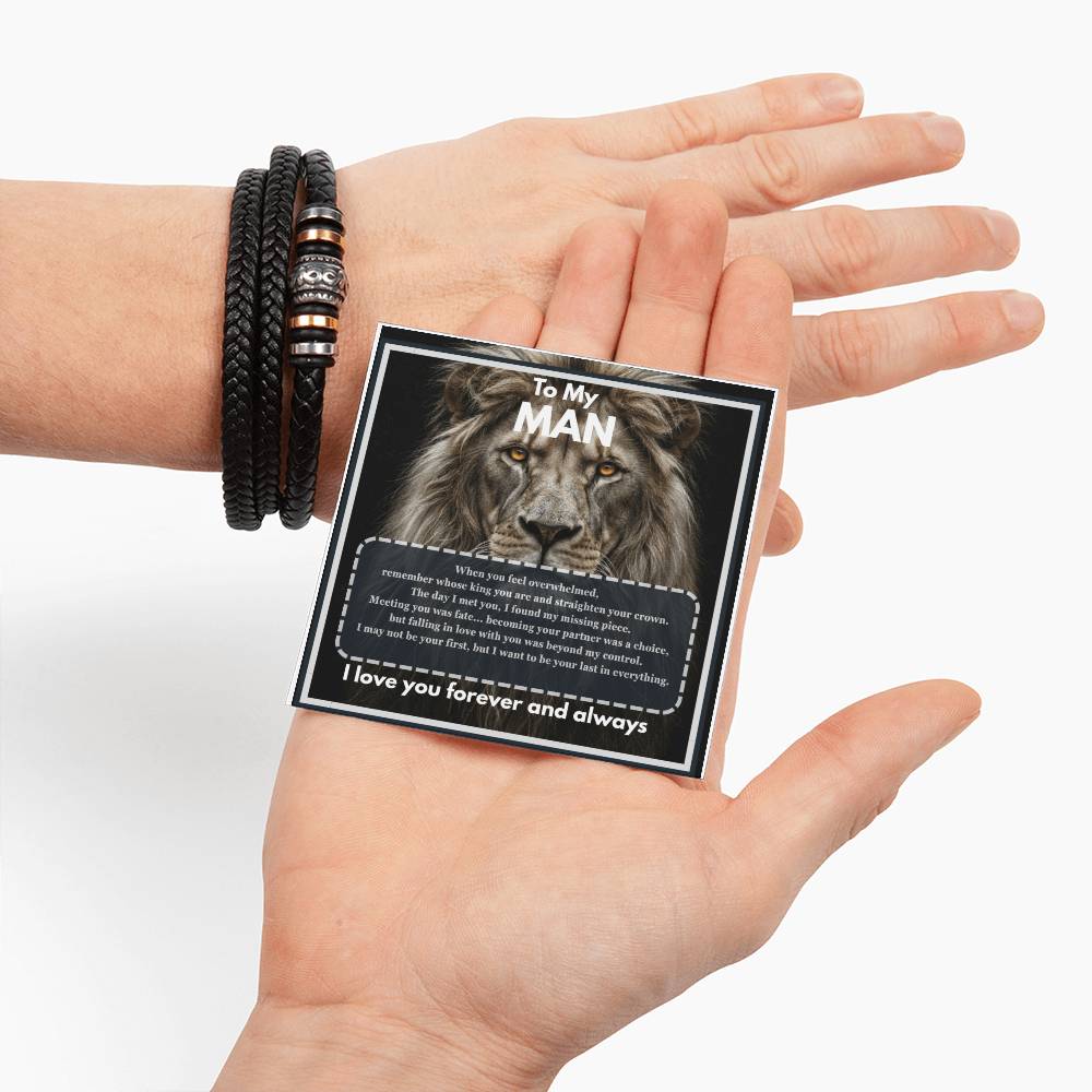 To my Man - Message card Bracelet