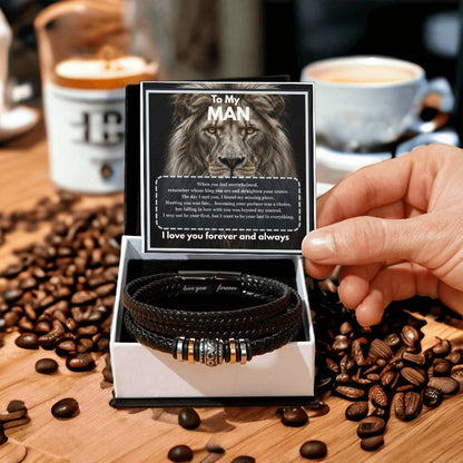 To my Man - Message card Bracelet