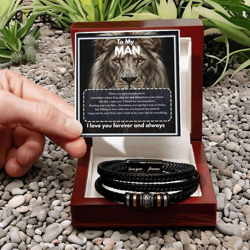 To my Man - Message card Bracelet