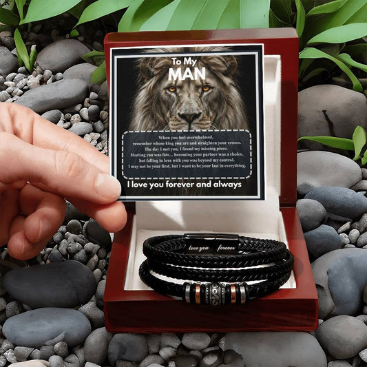 To my Man - Message card Bracelet