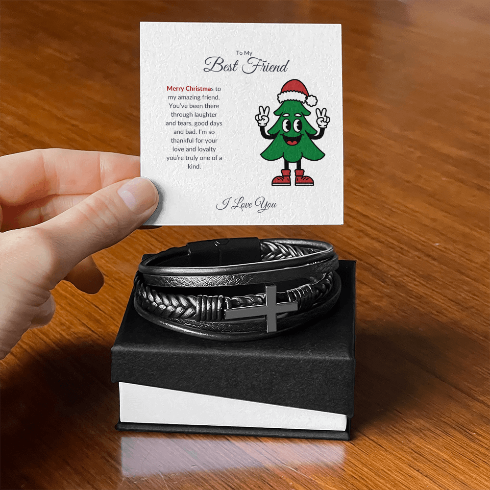 To My Best Friend – Merry Christmas Cross Bracelet