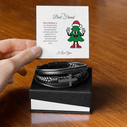 To My Best Friend – Merry Christmas Cross Bracelet
