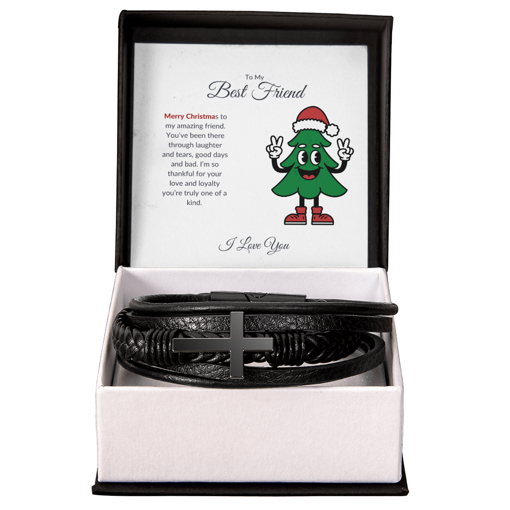 To My Best Friend – Merry Christmas Cross Bracelet