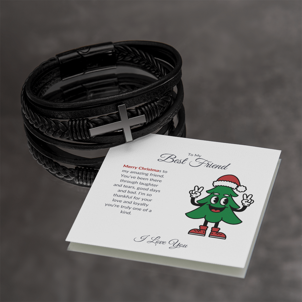To My Best Friend – Merry Christmas Cross Bracelet