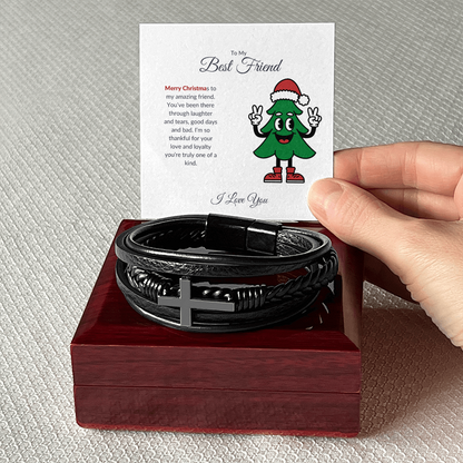 To My Best Friend – Merry Christmas Cross Bracelet