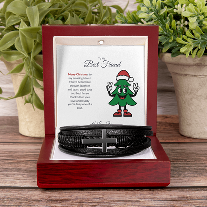 To My Best Friend – Merry Christmas Cross Bracelet