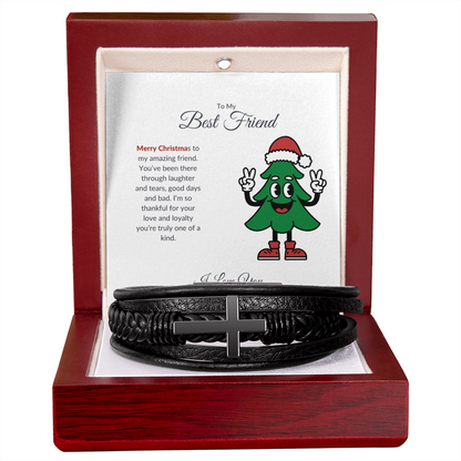 To My Best Friend – Merry Christmas Cross Bracelet