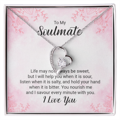 To my Soulmate Massage Card Necklace