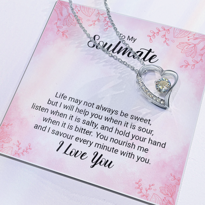 To my Soulmate Massage Card Necklace