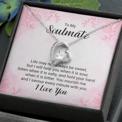 To my Soulmate Massage Card Necklace