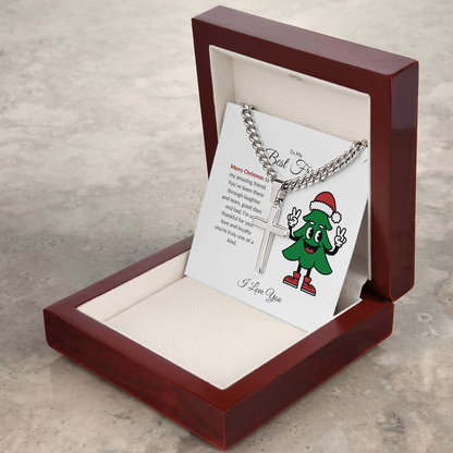 To My Best Friend – Merry Christmas Cross Necklace | A Gift of Faith and Friendship