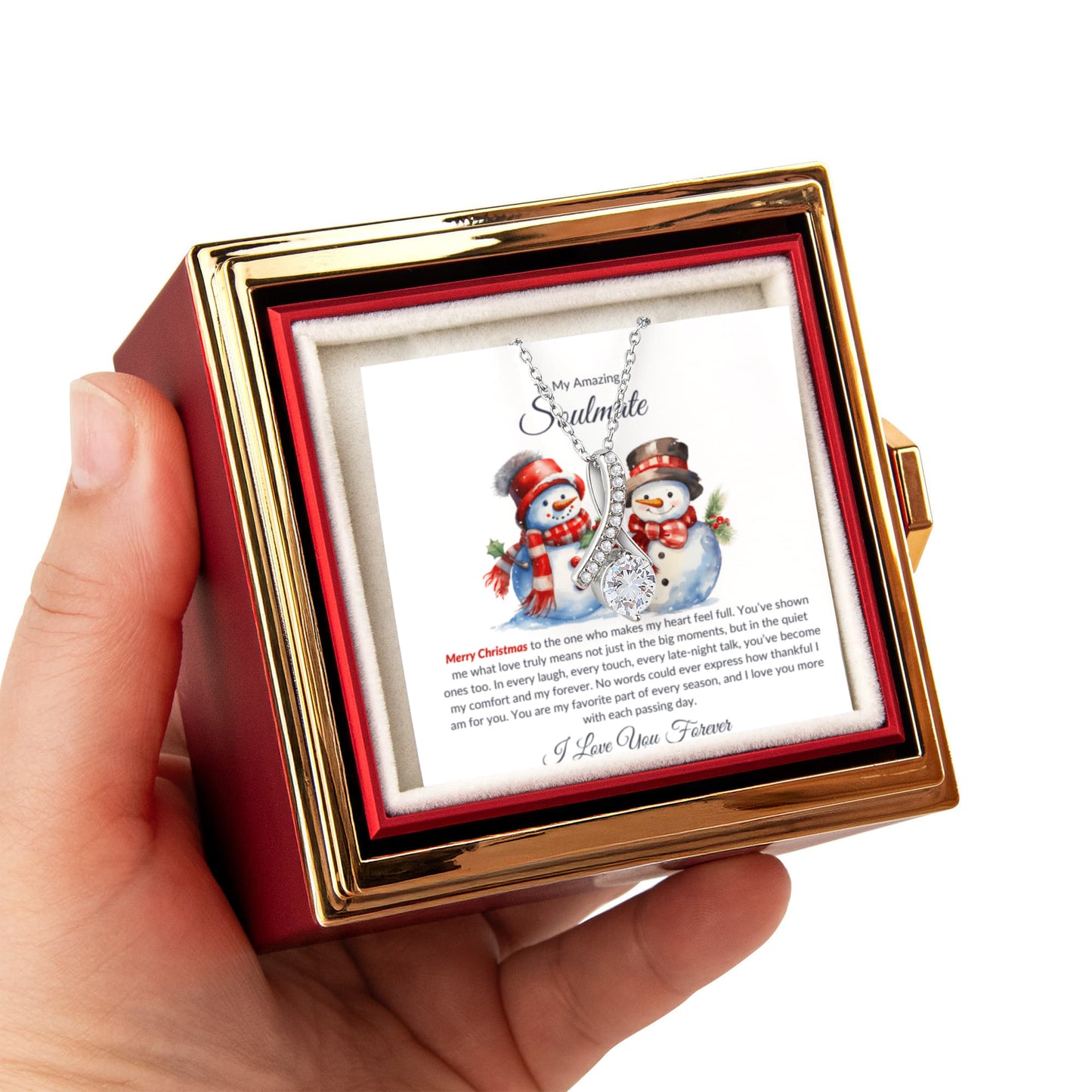 Christmas Gift for Soulmate – Necklace with Rose Gift Box