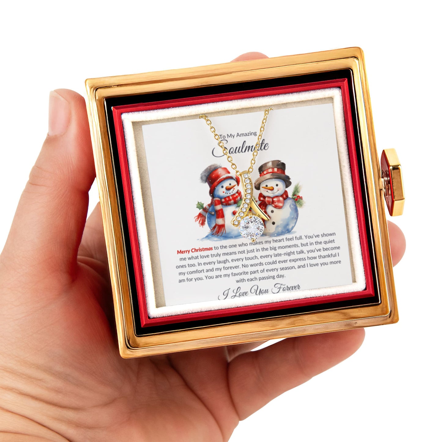 Christmas Gift for Soulmate – Necklace with Rose Gift Box