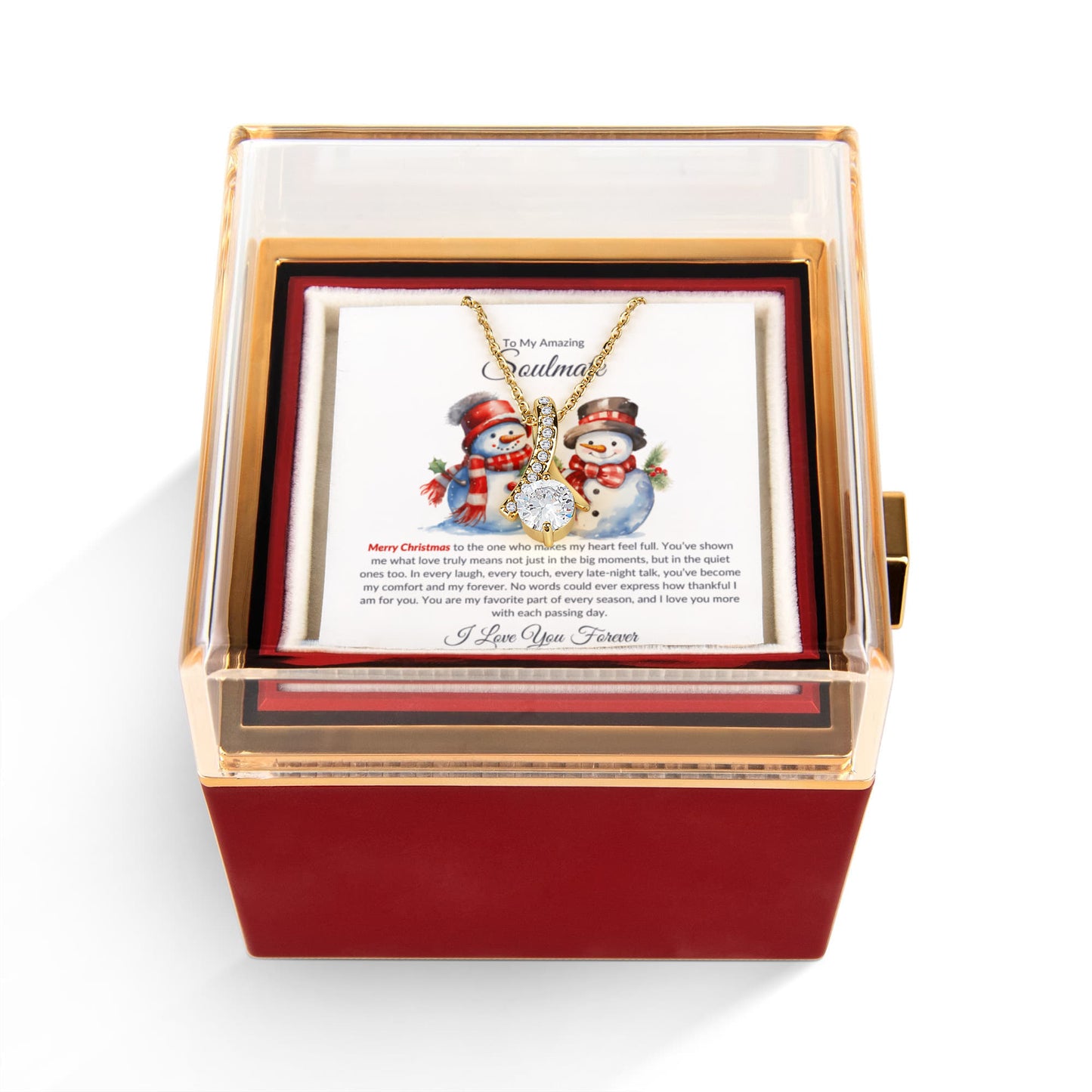 Christmas Gift for Soulmate – Necklace with Rose Gift Box