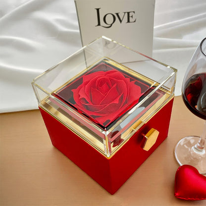 Christmas Gift for Her - Rose Gift Box with Necklace